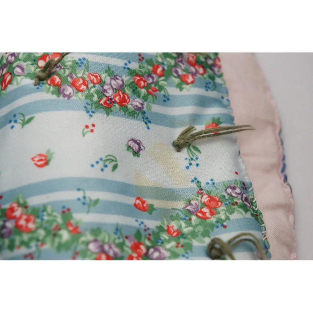 Handmade Patchwork Tie Quilt Multicolor Floral Striped Scrappy Blanket Fair